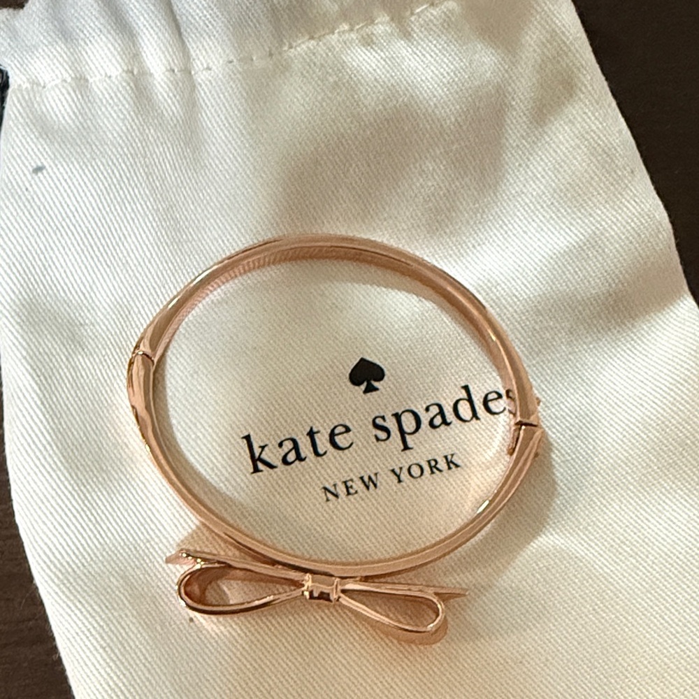 kate spade rose gold bow bangle bracelet